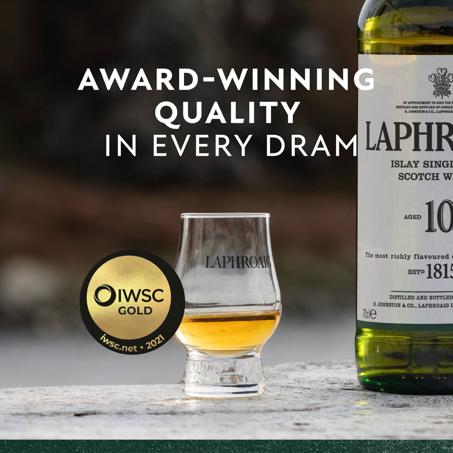 Laphroaig 10 Year Old Islay Single Malt Scotch Whisky, 750 ml