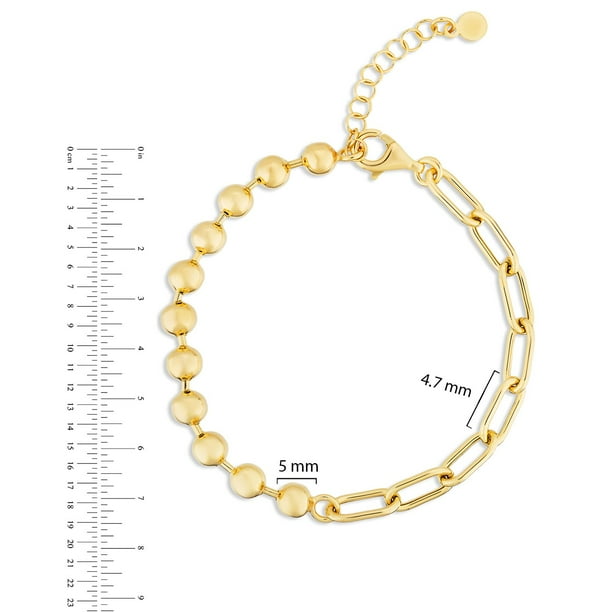 Neuhardt Ball & Paperclip Chain Bracelet in 18K Gold Vermeil