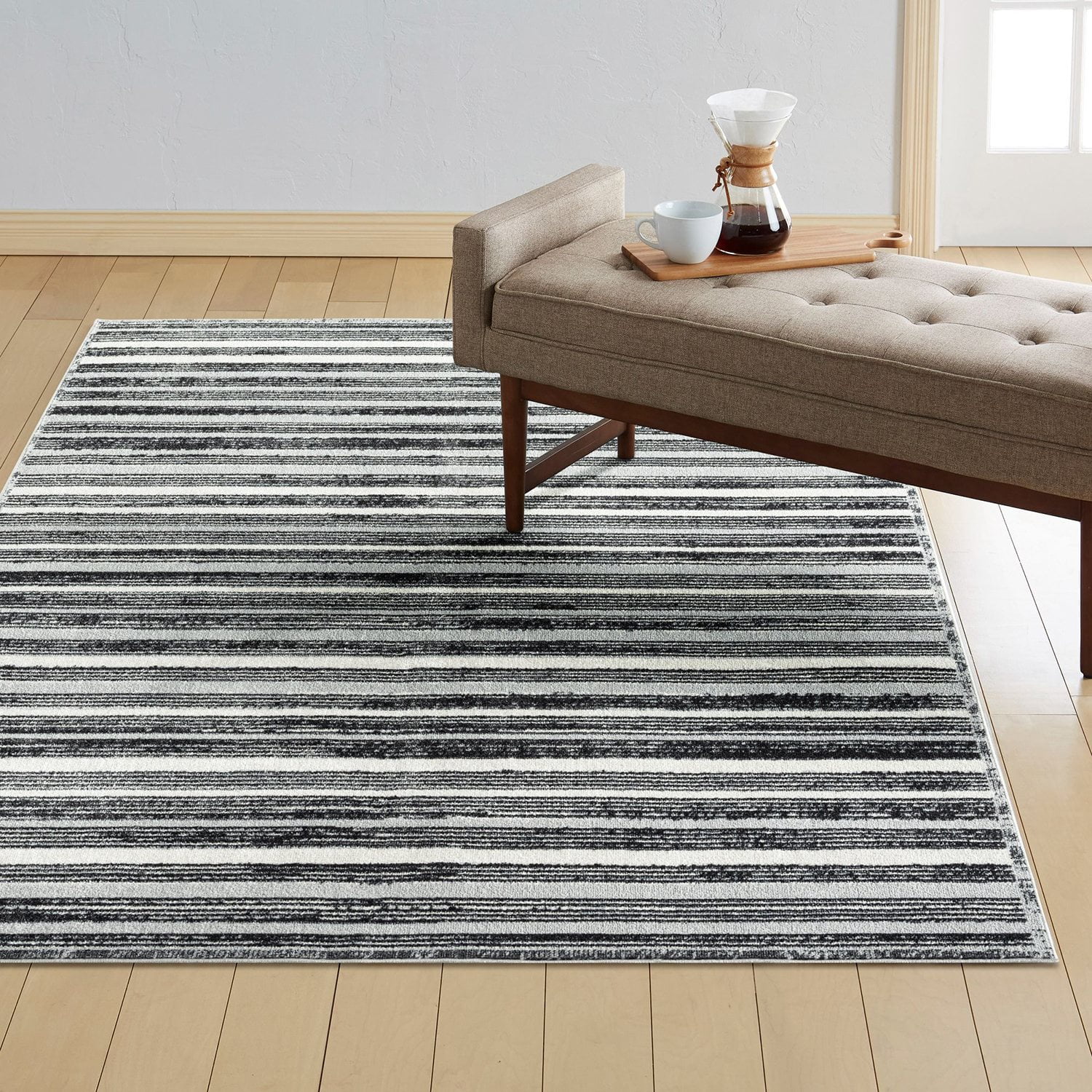 Everwash Treasure Striped Washable Area Rug, Assorted Colors & Sizes ...