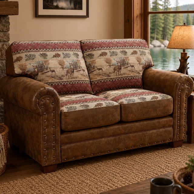 Deer Valley Loveseat With Solid Wood Frames