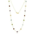 thumbnail image 2 of Multi Gemstone Station Necklace in 14K Gold, 2 of 7