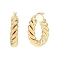thumbnail image 1 of Twisted Tube Hoop Earrings in 14K Gold, 1 of 5