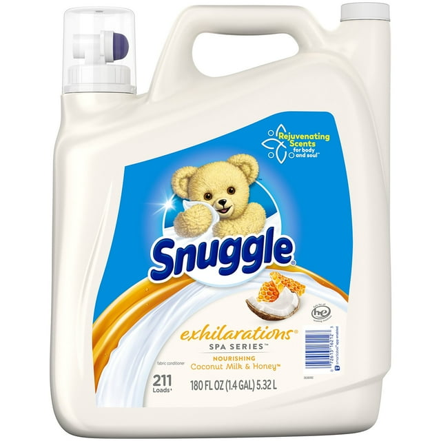 Snuggle Exhilarations Liquid Fabric Softener, Spa Series Coconut Milk and Honey (180 fl. oz., 211 loads)