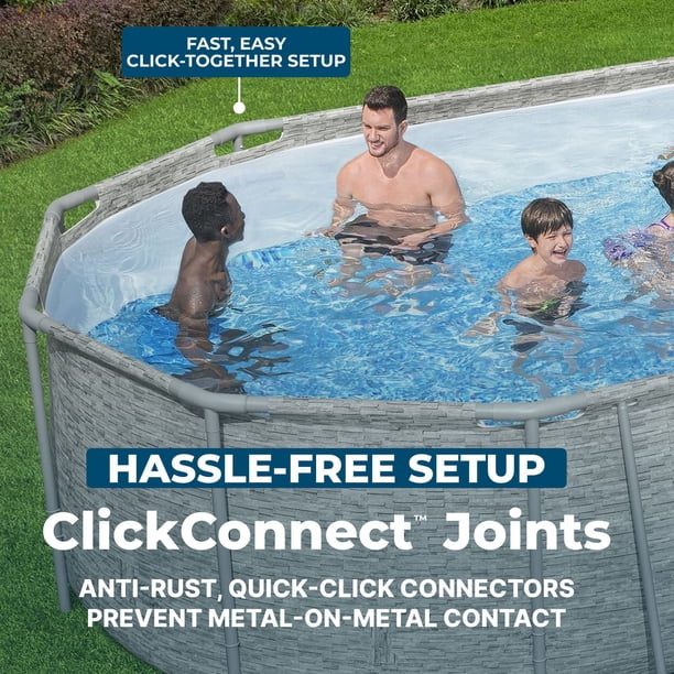 Bestway Power Steel 22'L x 12'W x 52''H Above Ground Pool Set