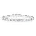 thumbnail image 1 of Lab Created White Sapphire Gemstone Tennis Bracelet in Sterling Silver, 1 of 4