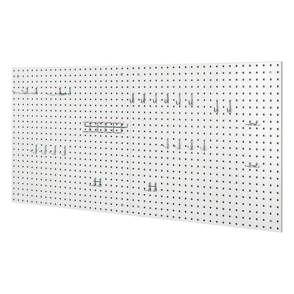 Seville Classics UltraHD 2-Piece Pegboard Set with 23 Piece Hook Assortment, 24" L x 24" W