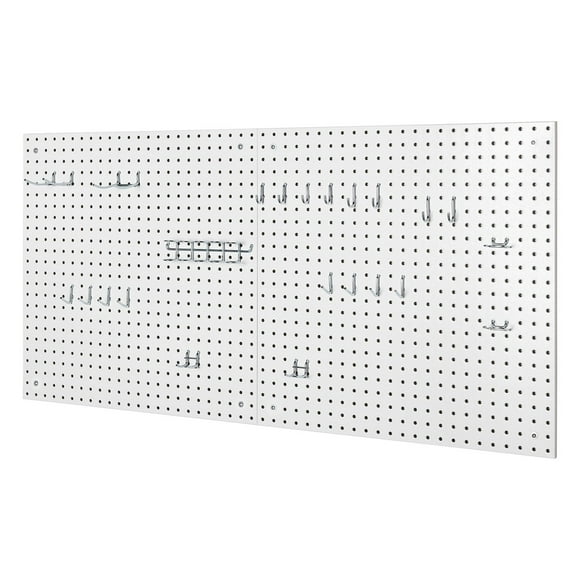 Seville Classics UltraHD 2-Piece Pegboard Set with 23 Piece Hook Assortment, 24" L x 24" W