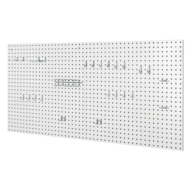 Seville Classics UltraHD 2-Piece Pegboard Set with 23 Piece Hook Assortment, 24" L x 24" W