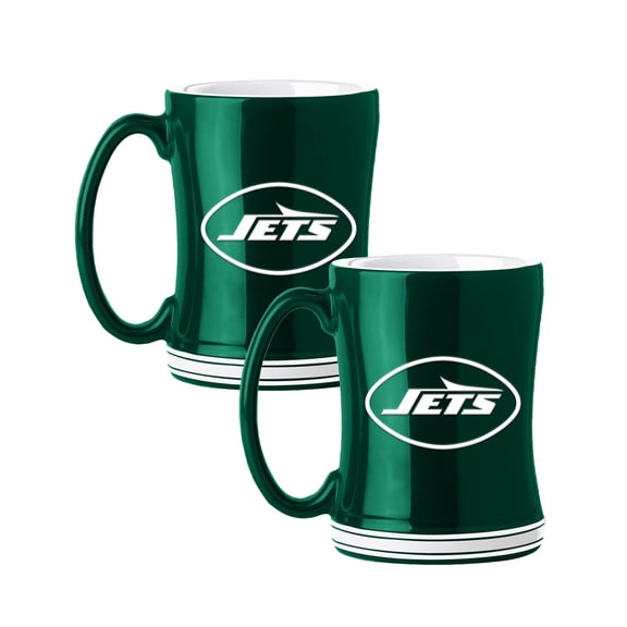 Logo Brands New York Jets 14oz Relief Mug Set