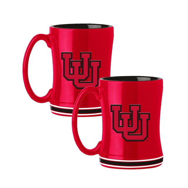 Logo Brands Utah Utes 14oz Relief Mug Set