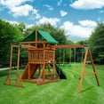 thumbnail image 3 of Gorilla Playsets Avalon Treehouse Wood Swing Set with Vinyl Canopy and Monkey Bars, 3 of 12