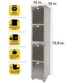 thumbnail image 5 of Seville Classics UltraHD 4-Door Stackable Locker Cabinets, 15" W x 18" D x 73.9" H, 5 of 14