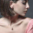 thumbnail image 7 of Lab Created Gemstone Teardrop Halo Pendant and Stud Earrings Set in Sterling Silver, 7 of 7