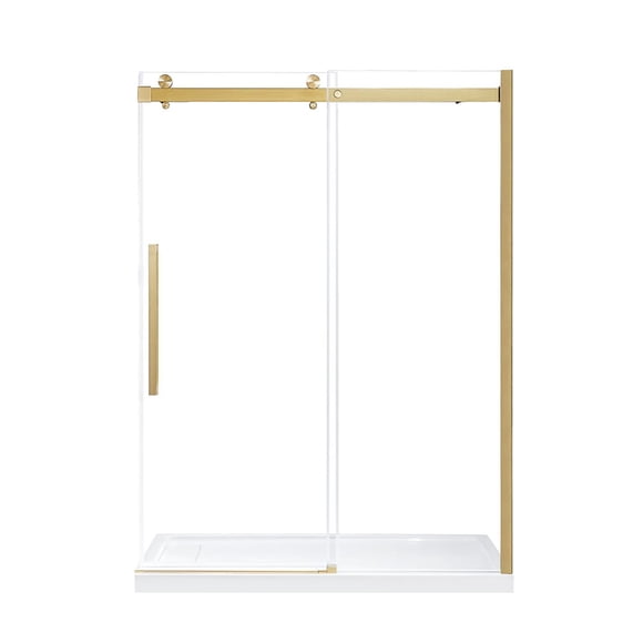 OVE Decors Bel 60" W x 78-3/4" H Frameless Soft-Close Sliding Shower Door