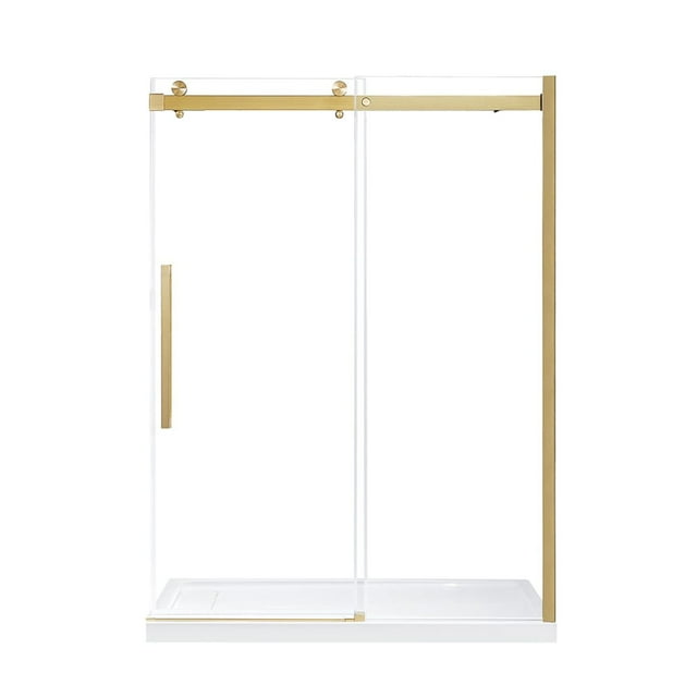 OVE Decors Bel 60" W x 78-3/4" H Frameless Soft-Close Sliding Shower Door