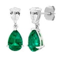 thumbnail image 2 of Pear Cut Lab Gemstone Earring and Necklace Set in Sterling Silver, 2 of 7