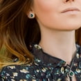 thumbnail image 6 of Lab Created Gemstone Teardrop Halo Pendant and Stud Earrings Set in Sterling Silver, 6 of 6