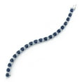 thumbnail image 3 of Cushion Cut Lab Created Gemstone Tennis Bracelet in Sterling Silver, 3 of 8