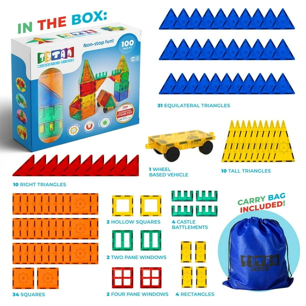 TTTギャン　ザク　3体セット Tytan Toys Magnetic Tiles Building Set, 100 pcs. - Samsclub.com