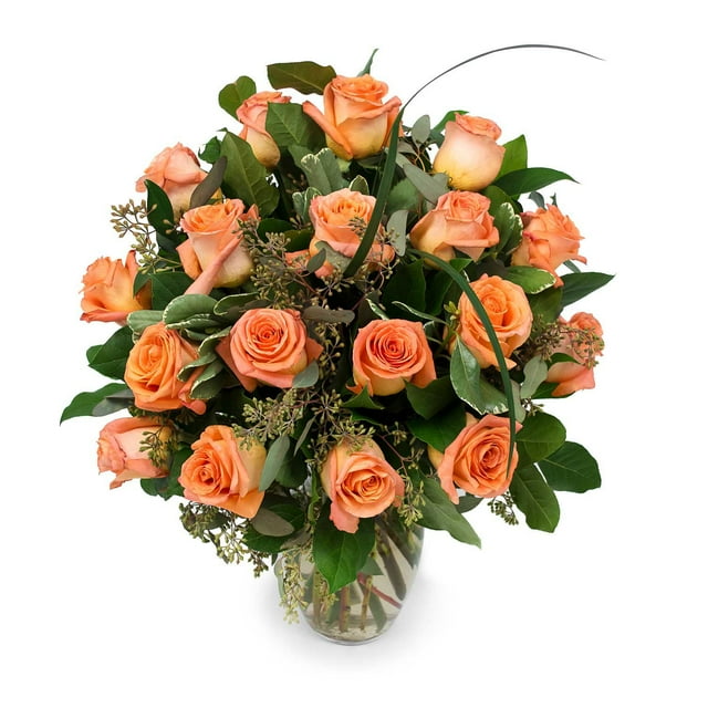 Member's Mark Roses and Greenery Vase Arrangement, choose color and stem count