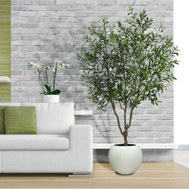 オリーブ太枝 7本セット 約15kg Artificial 7' Premium Olive Tree in Oversized Pot - Samsclub.com