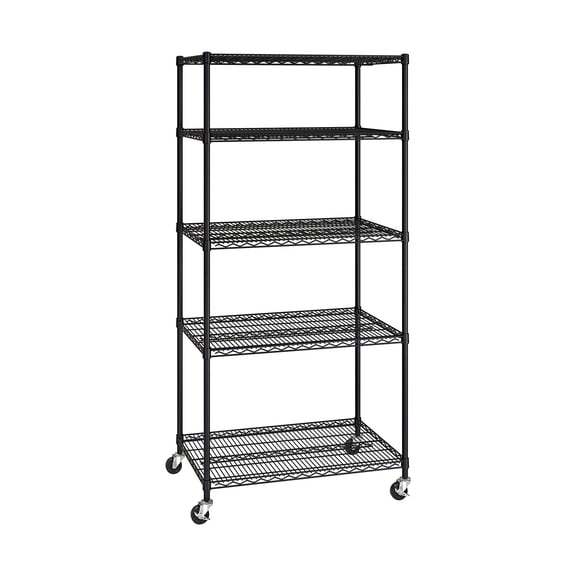 Seville Classics UltraDurable 5-Tier NSF Steel Shelving, 36" W x 24" D x 76" H