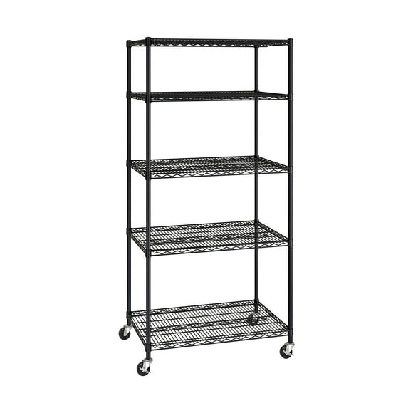 Seville Classics UltraDurable 5-Tier NSF Steel Shelving, 36" W x 24" D x 76" H