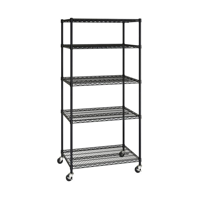 Seville Classics UltraDurable 5-Tier NSF Steel Shelving, 36" W x 24" D x 76" H