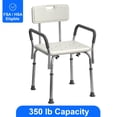 thumbnail image 1 of Medline Bath Bench with Back and Padded Arms, White, 1 of 6