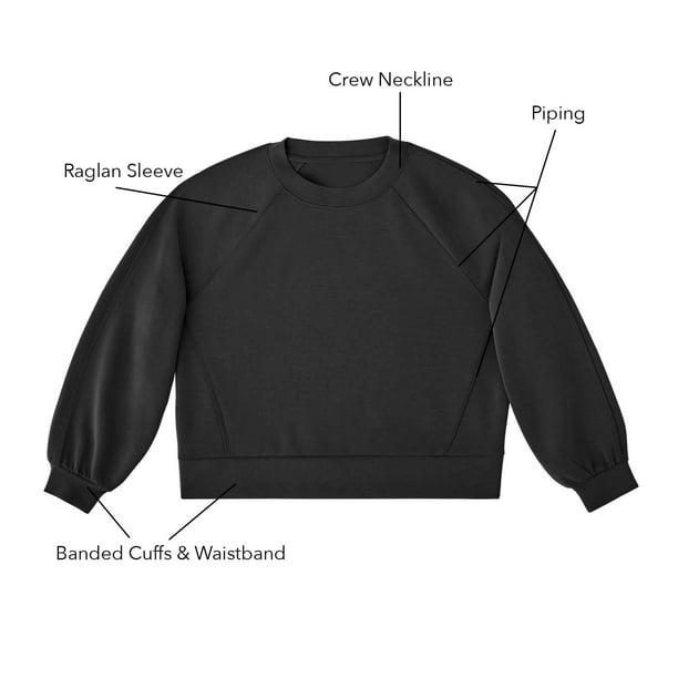 Member's Mark Women's Sandwash Front Seam Piping Crewneck