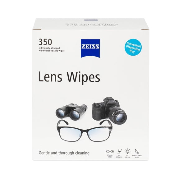 ZEISS Gentle and Thorough Cleaning Eyeglass Lens Cleaner Wipes, 350 ct.