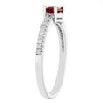 thumbnail image 3 of Baguette Cut Gemstone and 0.10 CT. T.W. Diamond Ring in 14K Gold, 3 of 4