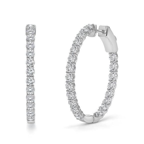 0.45 T.W. Lab Created Round Diamond Hoop Earrings in 14K Gold