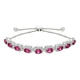 thumbnail image 1 of Oval Cut Gemstone Halo Bolo Bracelet in Sterling Silver, 1 of 5