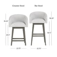 thumbnail image 4 of HH2 Home Upholstered Barrel Back Wood Adjustable Height Swivel Bar Stool, 4 of 19
