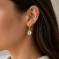 thumbnail image 5 of Cushion Cut Gemstone Bezel Set Dangle Earrings in 14K Gold, 5 of 6