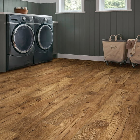 QuickStep by Mohawk Longview Chestnut Waterproof Laminate Flooring, 17.18 sq. ft. per box