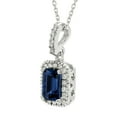 thumbnail image 2 of Emerald Cut Lab Created Gemstone & Diamond Halo Pendant Necklace in 14K Gold, 2 of 4