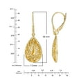 thumbnail image 4 of Diamond Cut Teardrop Lever Earrings in 14K Gold, 4 of 4