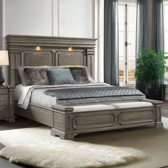 Society Den Paterson Bed in Grey, Storage Option & Assorted Sizes