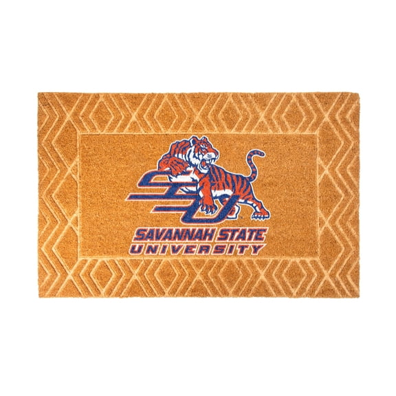 Logo Brands Savannah State Tigers Coir Outdoor Mat