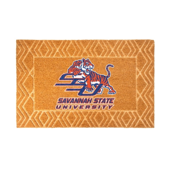 Logo Brands Savannah State Tigers Coir Outdoor Mat