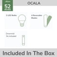 thumbnail image 3 of Hunter 52" Ocala Fresh White Outdoor Damp Rated Ceiling Fan with LED Light Kit and Pull Chain, 3 of 13