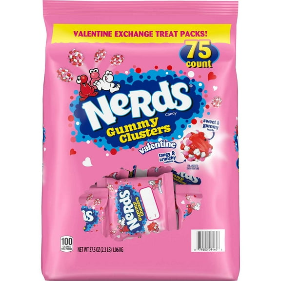 Nerds Valentine's Gummy Cluster, Treat Packs, 75 pk.
