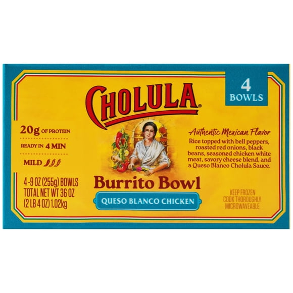 Cholula Queso Blanco Chicken Burrito Bowl, 9 oz. Each, 4 pk.