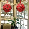 thumbnail image 5 of Artificial 15" Round Poinsettia Balls, 2 Pack, 5 of 9
