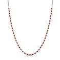 thumbnail image 1 of Round Cut Lab Created Gemstone Tennis Necklace in Sterling Silver, 1 of 5
