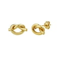 thumbnail image 1 of High Polish Knot Stud Earrings in 14K Gold, 1 of 6