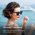 thumbnail image 5 of CHAMELO Lifestyle Veil Slider HVL Cat-Eye Smart Sunglasses, Glossy Black Frame with Smoke Lenses | Adjustable Electronic Tint, Fashion Lifestyle Eyewear, Polarized UV Protection, 5 of 9
