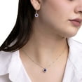 thumbnail image 8 of Round Cut Lab Created Gemstone Dancing Pendant & Earring Set in Sterling Silver, 8 of 8